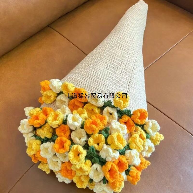 玫瑰花毯子编织diy手工铃兰花束diy材料包钩毛线织杯手创意礼物