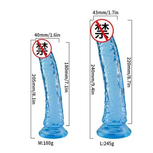 Straight color through Crystal Femal Transparent Phallus Two