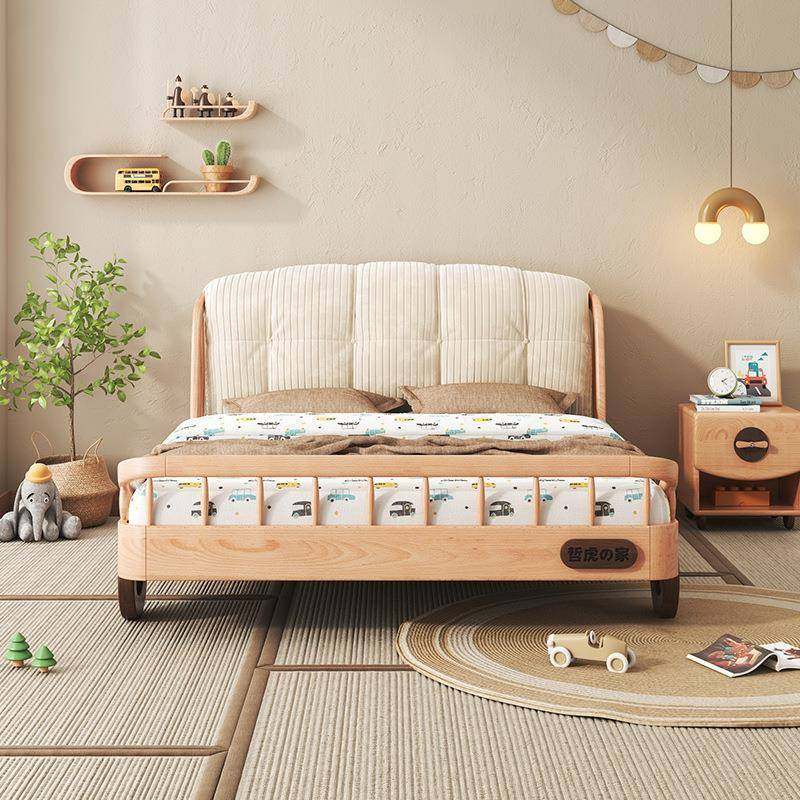 汽车床实木儿童床 男孩女孩公主床榉木带软包简约现代卧室单人床,住宅家具,儿童床/儿童抽拉床,淘宝优惠券,粉丝福利购,淘宝优惠卷