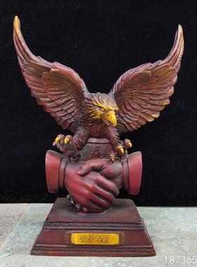 纯铜老鹰摆件大展宏图铜鹰大鹏展翅诚信共赢客厅办公室礼品招财