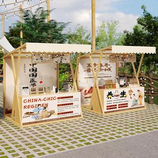 集市摊位架夜市摆摊桌地摊铁架子商场活动售货车移动美食街小吃摊