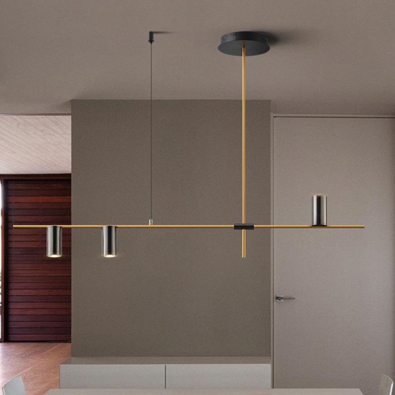 极简餐厅吊灯现代简约创意三头北欧灯具轻奢客厅灯餐厅吧台长条灯