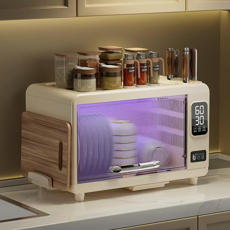 智能消毒烘干 干碗架碗盘柜沥水全封闭防蟑螂防尘大容量奶瓶碗盘