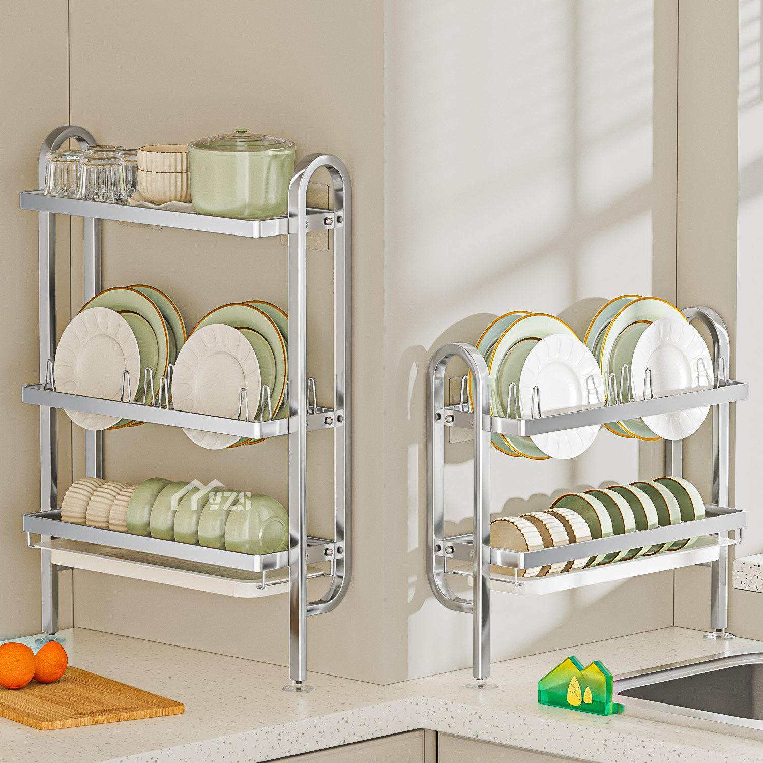 厨房不锈钢碗碟沥水架多功能水槽窄款碗架台面放碗盘碗筷收纳层架,厨房/烹饪用具,水槽置物架,淘宝优惠券,粉丝福利购,淘宝优惠卷