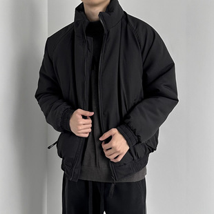 新款美式立领棉衣男冬季棉袄情侣加厚夹克外套日系潮牌男生工装棉