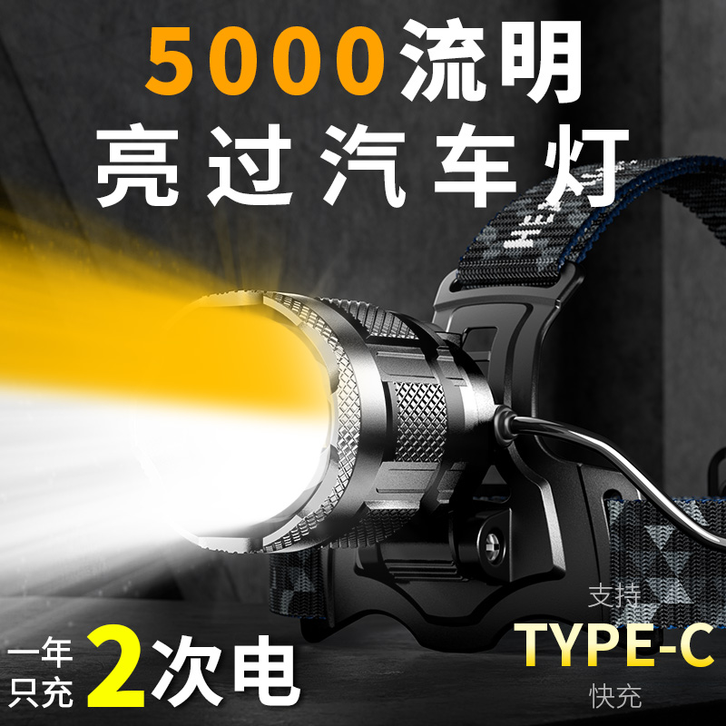 【德国品质】白黄双激光超亮头灯