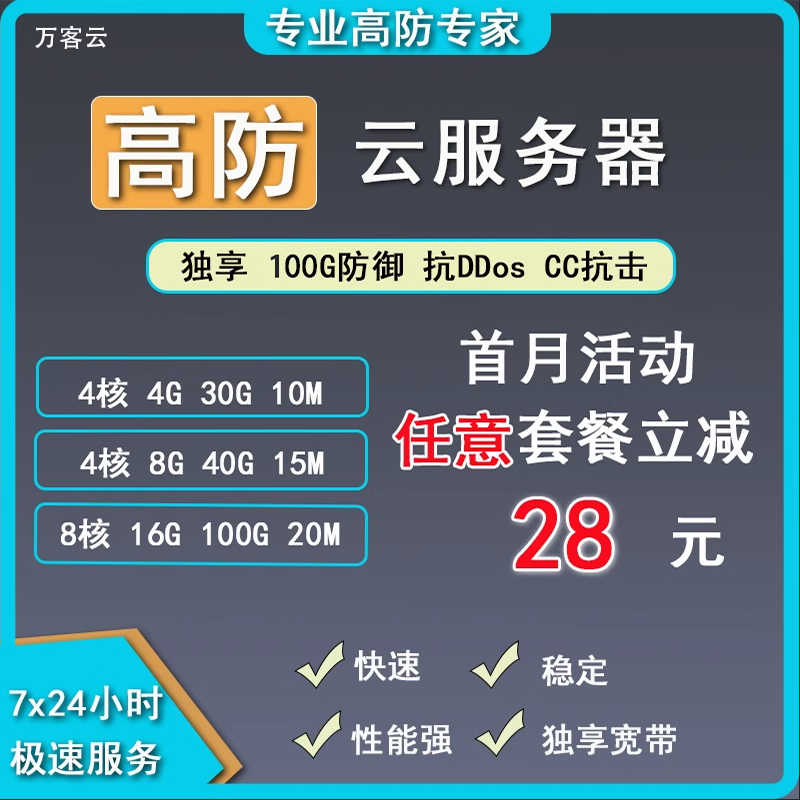 300G高防云服务器 多线BGP云服务器租用独立IP游戏网站大带宽传奇 品牌台机/品牌一体机/服务器 服务器/Server 原图主图