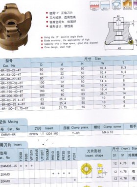 高精度EMRW圆鼻面铣刀盘EMRW-5R,6R