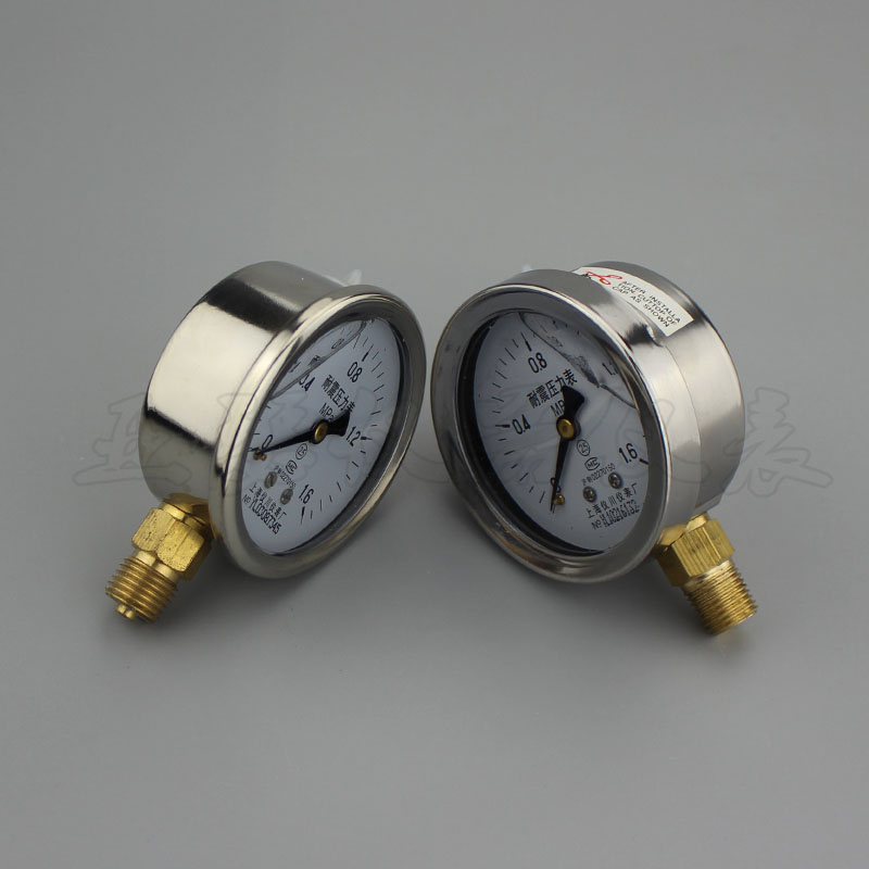 耐震压力表YN-60 0-1.6/25/60Mpa 水压气压表 M141.5螺纹 PT1/4