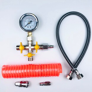 自来水管地暖四通打压表压力表测漏水暖气查漏专用阀门试压表配件