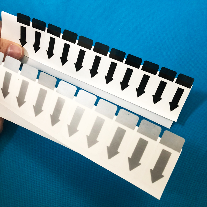 可移胶透明易撕贴箭头方向标签无痕胶间隔贴纸半胶标签定做LOGO