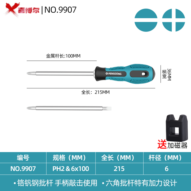 两用螺丝刀十字一字双头两用起子工业级改锥梅花螺丝刀套装磁性