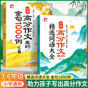 小学高分作文里的金句1000例精选词语大全作文素材写作指导3-6年级精选优秀范文好词好句好段素材写景写物写人技巧写作专项训练