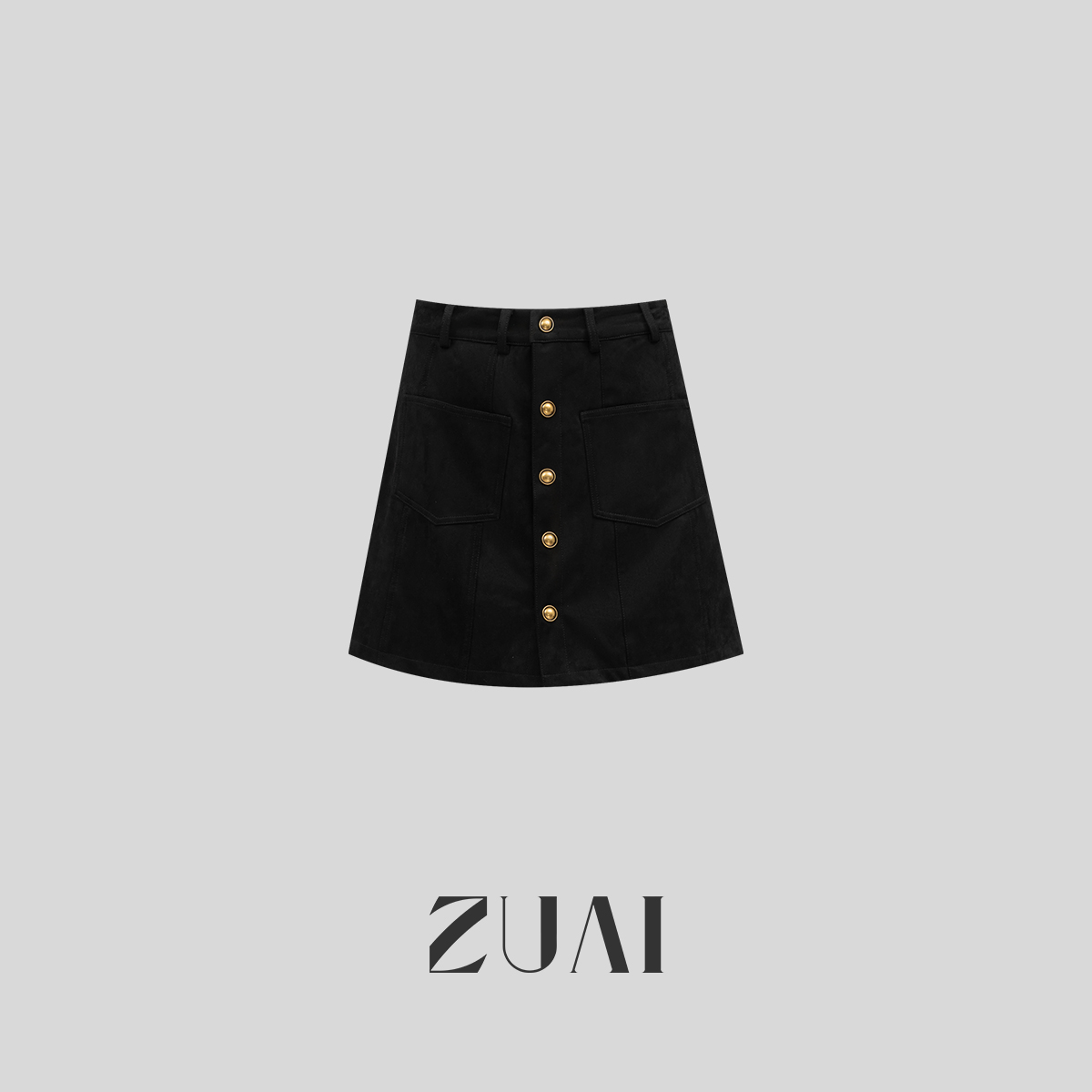 【老钱静奢风Bi入半裙】260g百丽绒复古金属装饰扣A字半裙