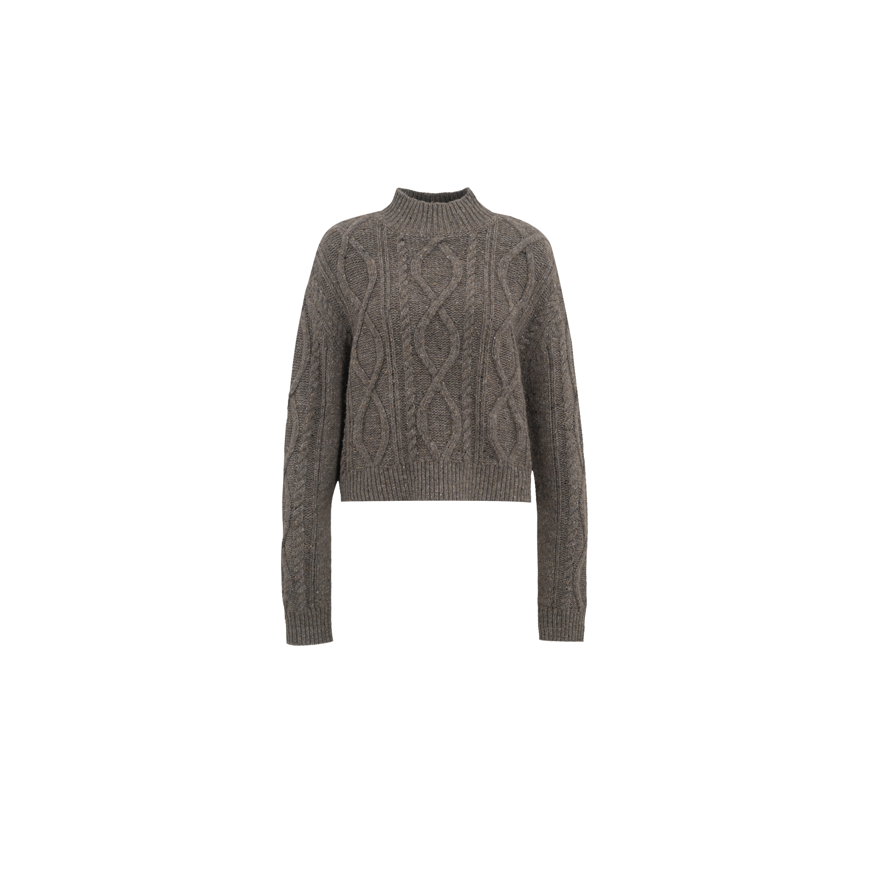 【彩点纱羊毛衫】柔软五五彩点纱复古绞花纹理羊毛针织衫W23DF214