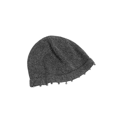 【钉珠流苏双色纱线编织帽】柔软钉珠冷帽MZCB082