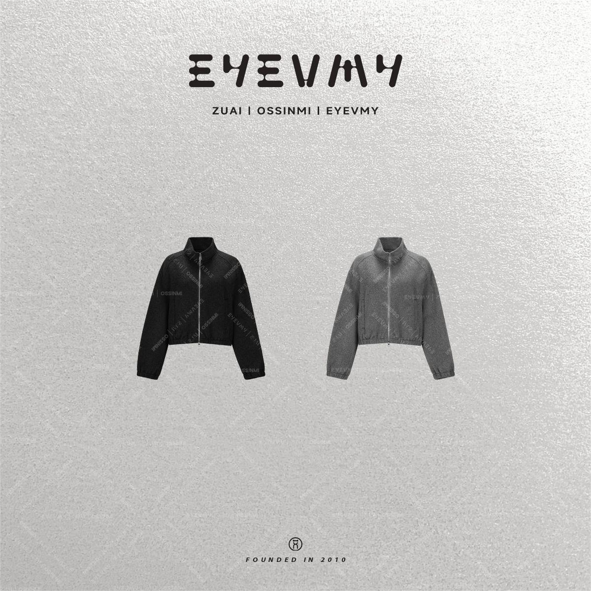 【极简主义】100羊毛立领短款毛呢大衣双面呢夹克外套WT54LWK023