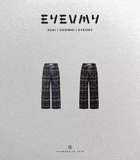 【苏格兰小调】加厚抽绳松紧腰显瘦阔腿格纹九分小靴裤WT54UWK005