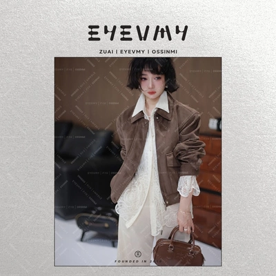 复古翻领拉链飞行员夹克WT43HYA001