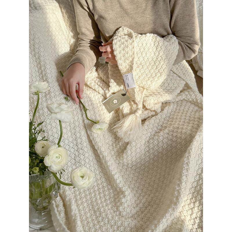 奶油风针织小毯子毛毯白色ins风沙发盖毯 客厅午睡毯子空调电视毯,床上用品,休闲毯/毛毯/绒毯,淘宝优惠券,粉丝福利购,淘宝优惠卷