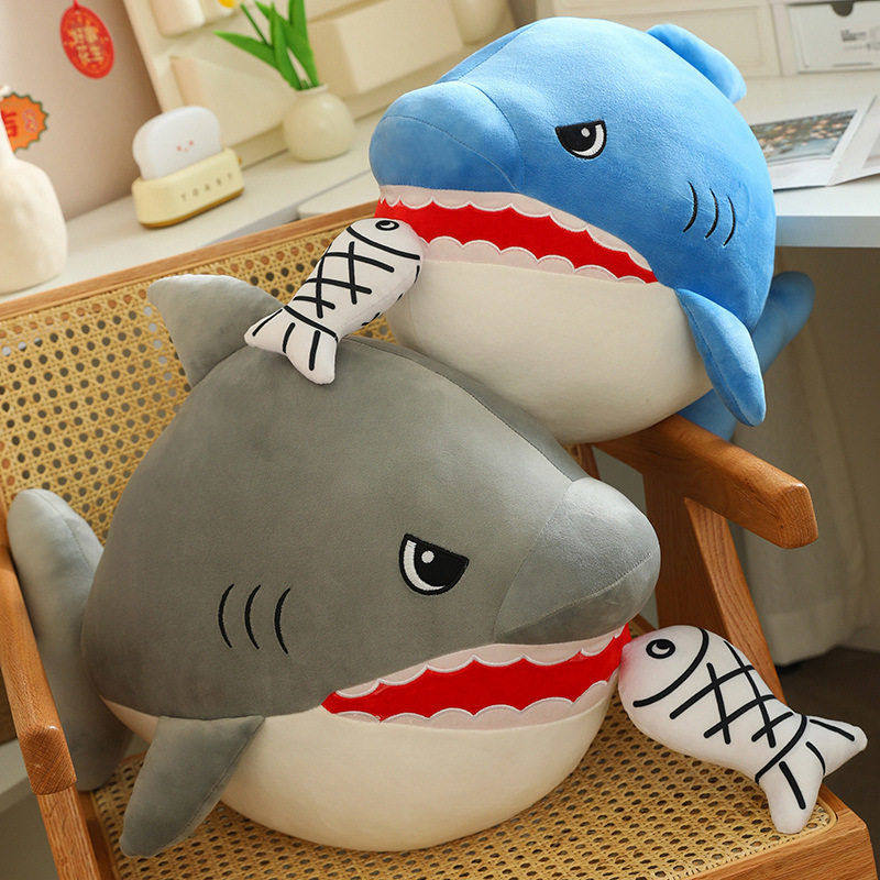 网红创意鲨鱼毛绒玩具公仔小鱼伸缩玩偶儿童安抚娃娃女生生日礼物,玩具/童车/益智/积木/模型,毛绒/玩偶/公仔/布艺类玩具,淘宝优惠券,粉丝福利购,淘宝优惠卷