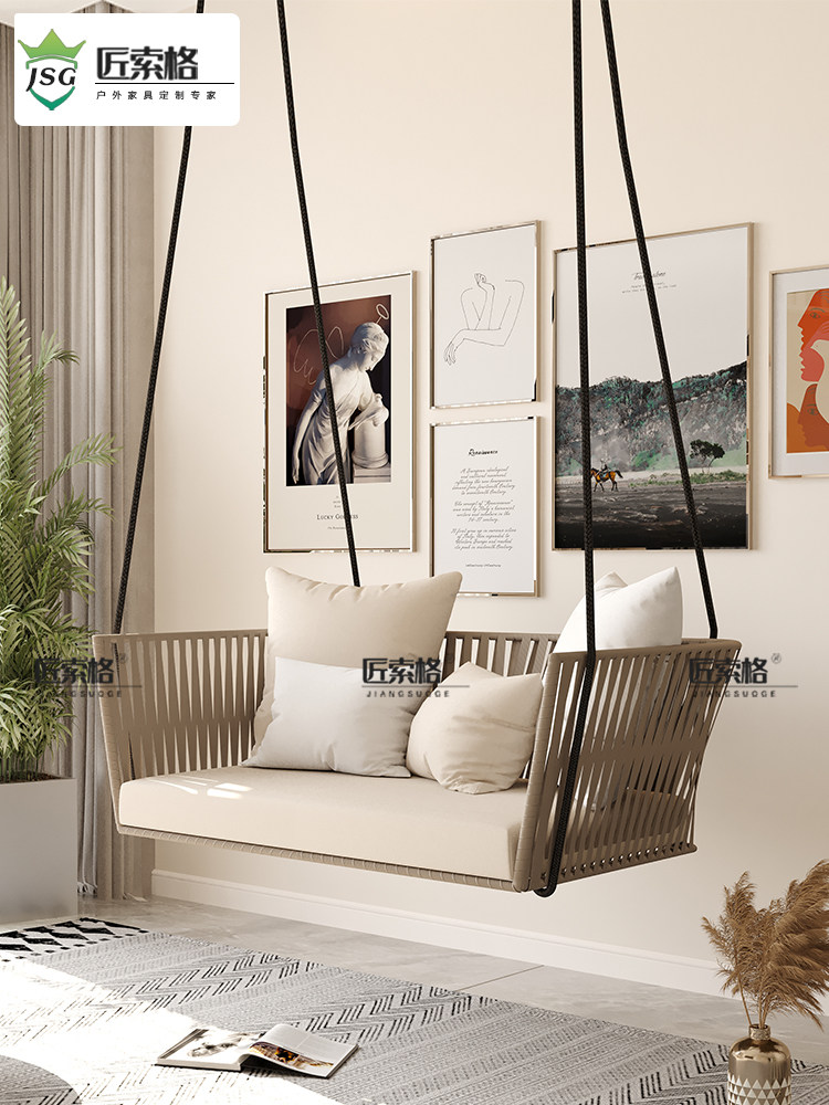 户外秋千庭院荡秋千别墅露台吊椅篮家用室内懒人悬挂藤编沙发吊椅