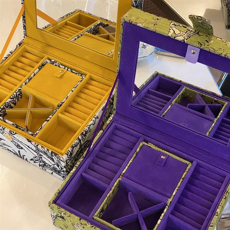 EDITOR ooak复古提花首饰盒含便携小首饰盒大容量珠宝收纳礼物