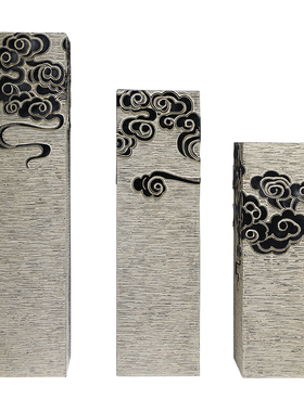 新中式落地仿古石柱客厅玄关家居展示柱展厅摆件底座祥云柱装饰品