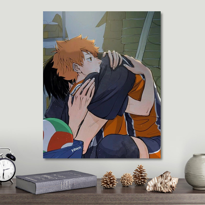 儿童卡通diy数字油画排球少年动漫手绘益智解压手工填色涂丙烯画,家居饰品,DIY/数字油画,淘宝优惠券,粉丝福利购,淘宝优惠卷