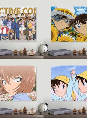 名侦探柯南diy数字油画定制手工填充涂色油彩画挂画定制装饰丙烯