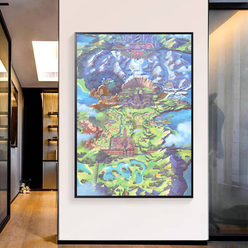 宝可梦装饰画神奇宝贝二次元口袋妖怪男生动漫挂画客厅卧室墙壁画