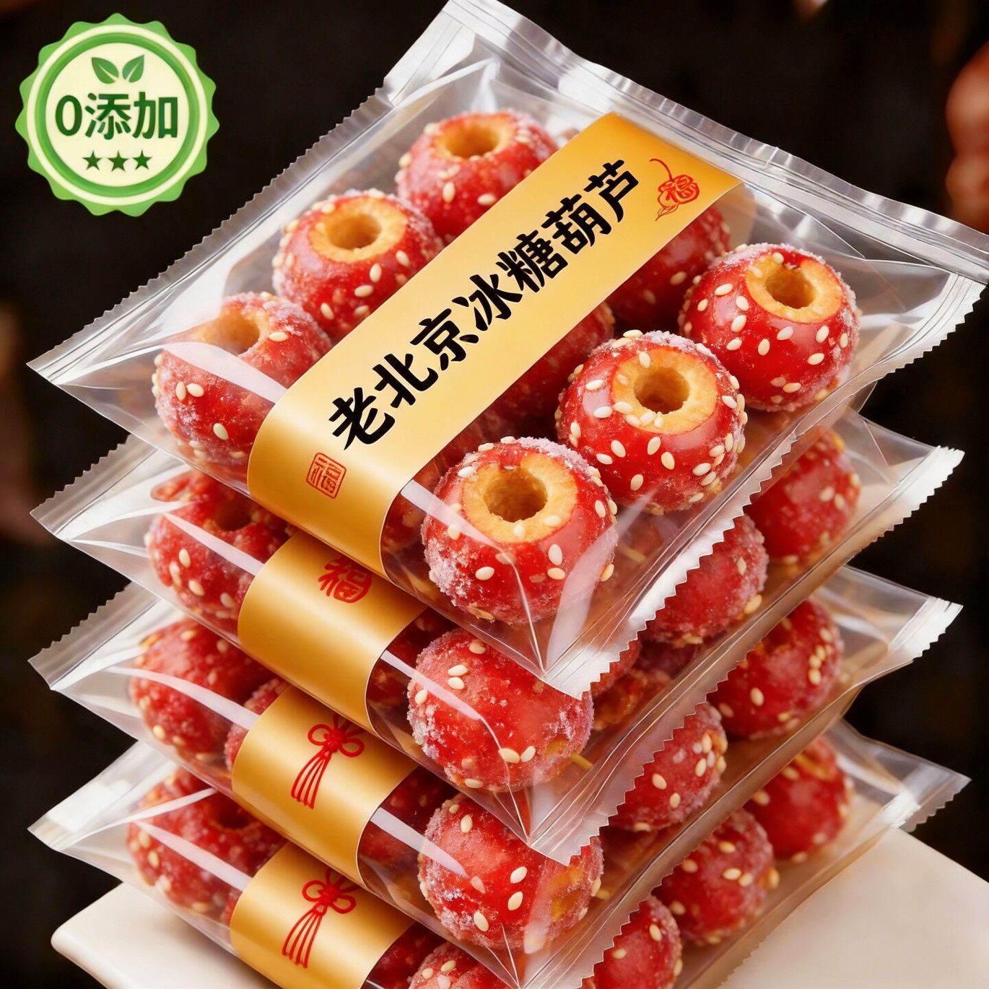 央妈推荐老北京冰糖葫芦冻干山楂空心整颗无核解馋小零食休闲小吃