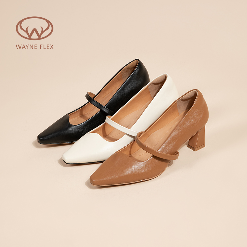 韦恩 Wayne Flex中粗跟简约通勤单鞋2170