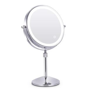 9英寸化妆镜台式桌面可升降双面带灯led大镜面梳妆镜子放大美容镜