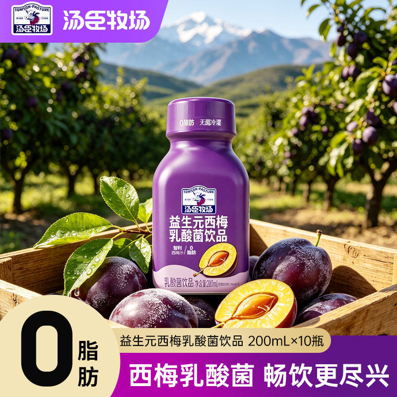 汤臣牧场西梅汁乳酸菌200ml*10瓶