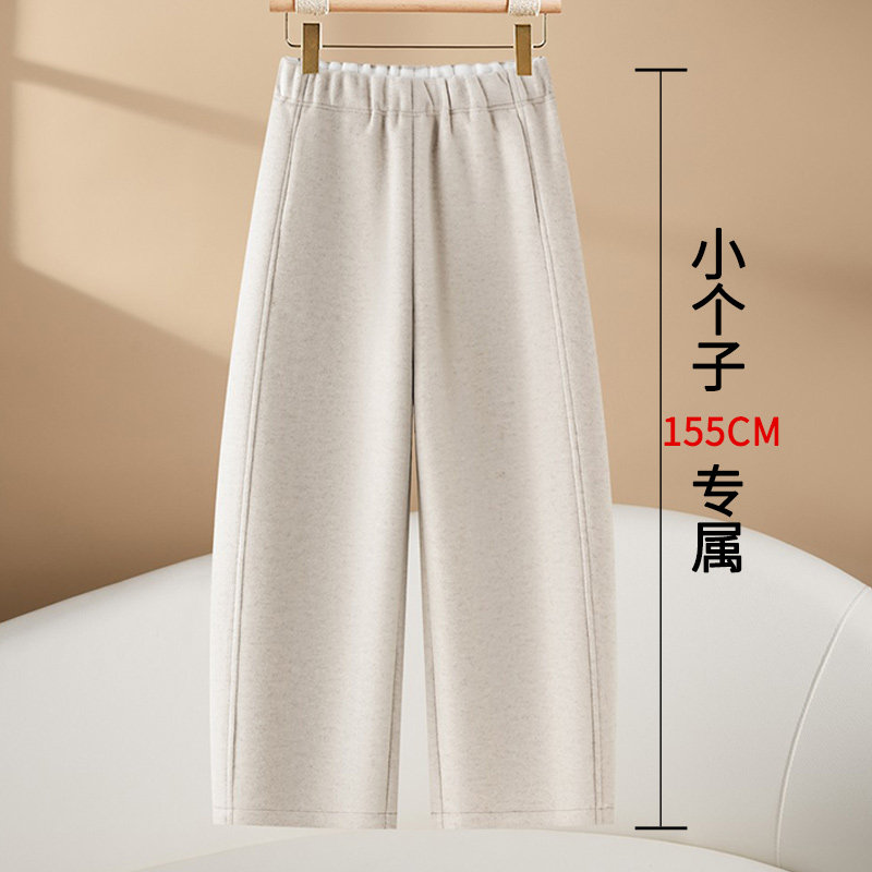 拉夏贝尔毛呢镰刀裤女秋冬慵懒女裤松紧腰高腰显瘦时尚九分弯刀裤,女装/女士精品,休闲裤,淘宝优惠券,粉丝福利购,淘宝优惠卷