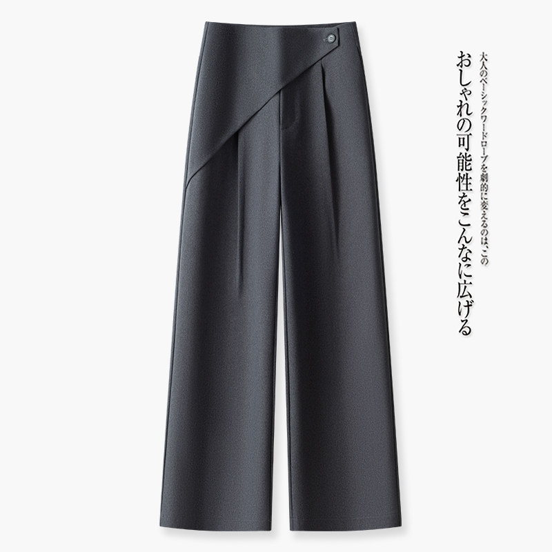 拉夏贝尔极简风直筒裤子女春季2026新款高腰显瘦设计感阔腿休闲裤,女装/女士精品,休闲裤,淘宝优惠券,粉丝福利购,淘宝优惠卷