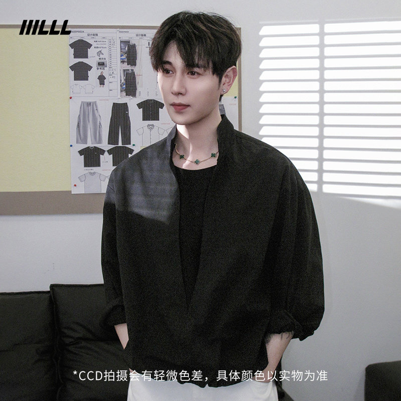 IIILLL童锦程老钱风假两件衬衫