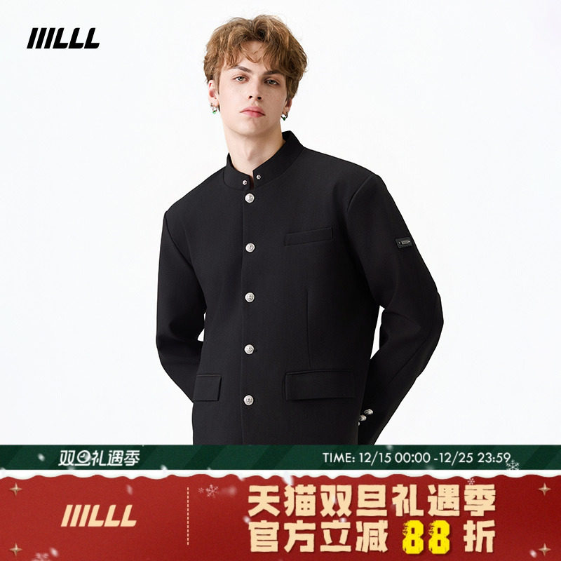 IIILLL童锦程新中式国风西装秋款中山装夹克男高级感休闲立领外套