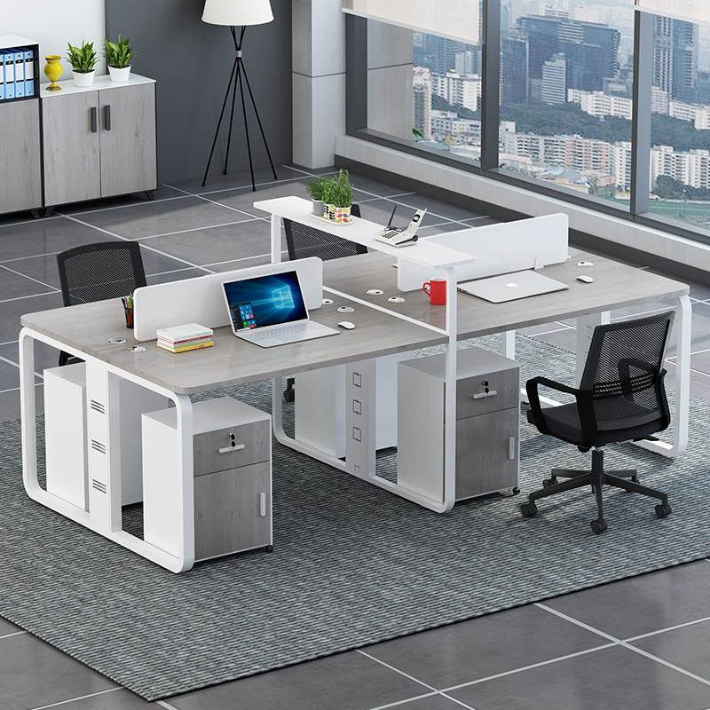 钢架职员办公桌椅组合四人位电脑桌简约现代4/6/8员工桌办公家具2