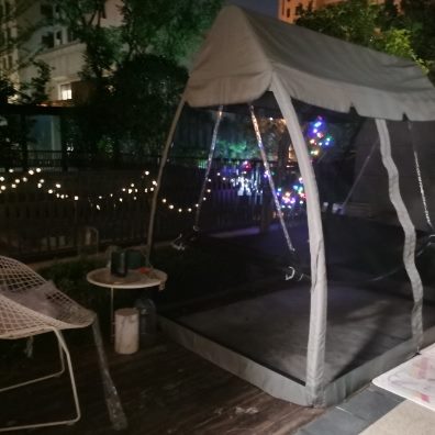 户外遮阳帐篷吊床摇椅铁架秋千躺床阳台花园室外防侧翻防蚊庭院