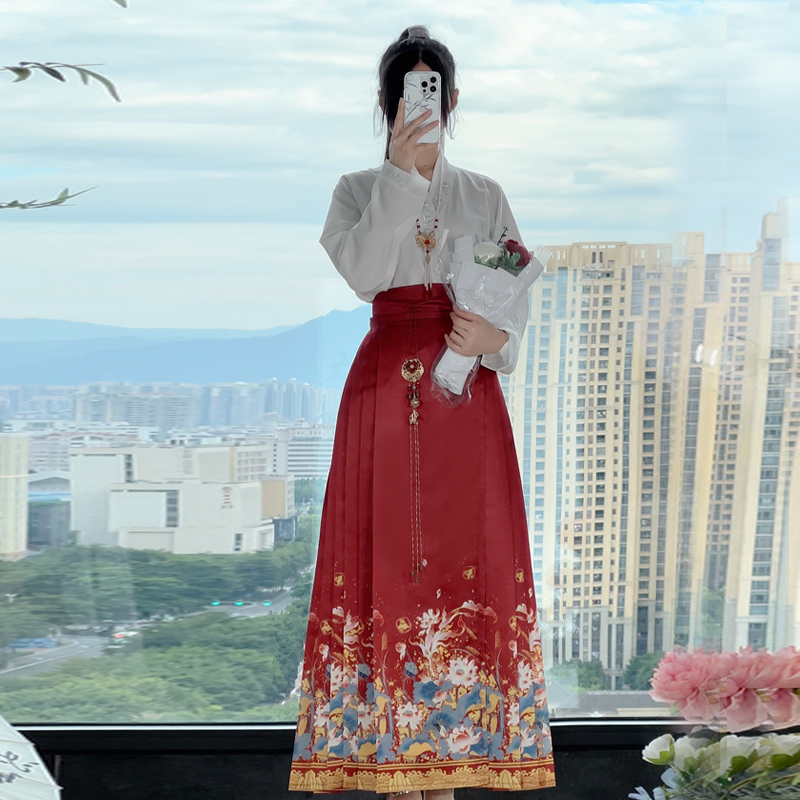 许七安明制绣花飞机袖日常马面裙