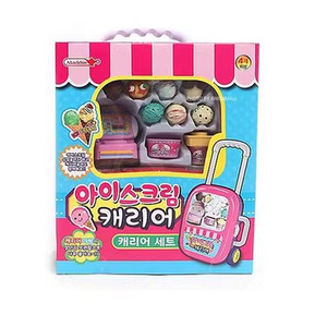 韩国进口卡通儿童冰淇淋甜甜圈售货店仿真拉杆箱玩具收银机过家家