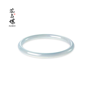 花与蝶月蓝美人玉髓手镯新中式国风2024年新款轻奢小众高级感手饰