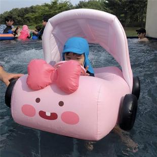 韩国儿童游泳圈宝宝卡通方向盘坐圈小孩救生圈婴幼儿趴圈1 6岁