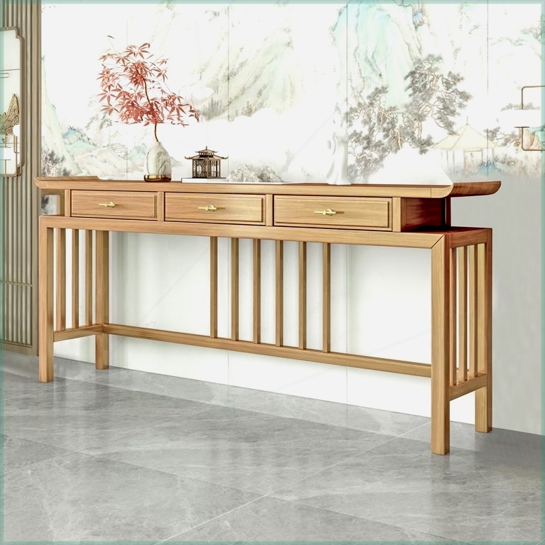 新中式农村中堂条案六件套玄关实木供桌长条桌香案供台老榆木条几