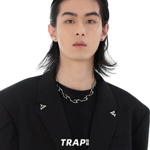 TRAP陷阱金属质感小众设项JvFWSWQp链男生高感不规则颈链锁骨链计