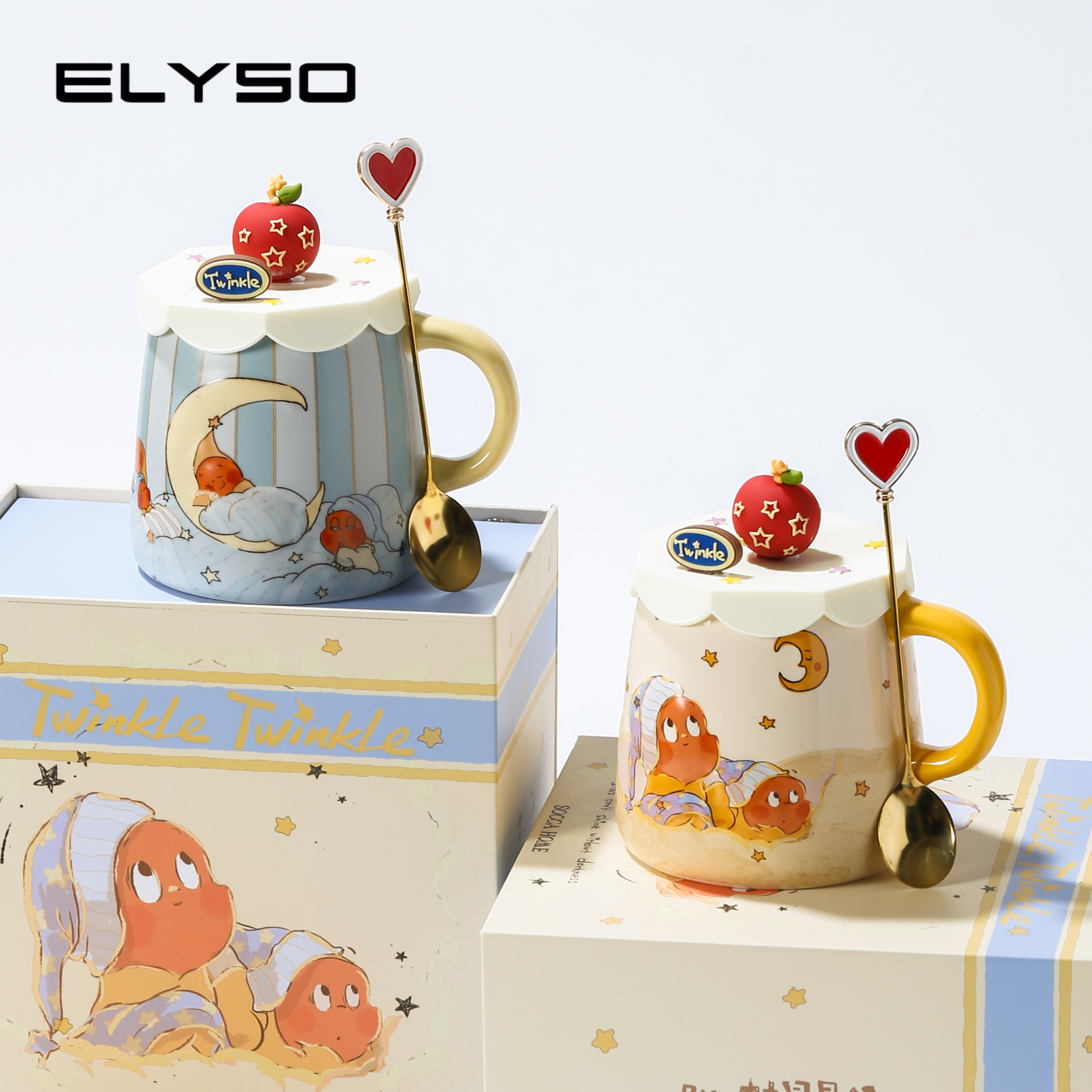 星星人正版联名杯子礼盒带盖带勺