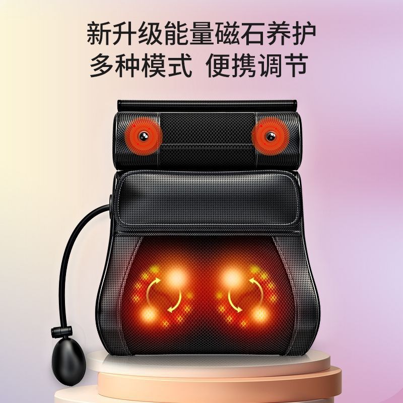颈椎按摩器背部腰部靠垫u家用肩颈脖子揉捏电动按摩枕一件代发