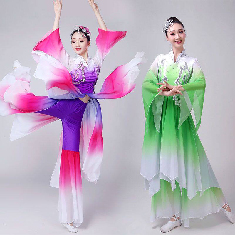 古典舞演出服女飘逸新款成人秧歌服中国风现代伞舞民族舞蹈服